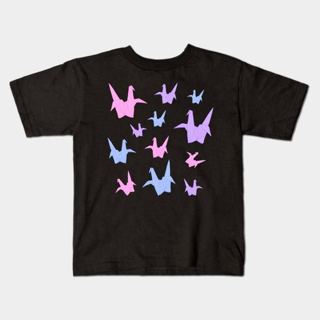 Cranes Kids T-Shirt by inparentheses